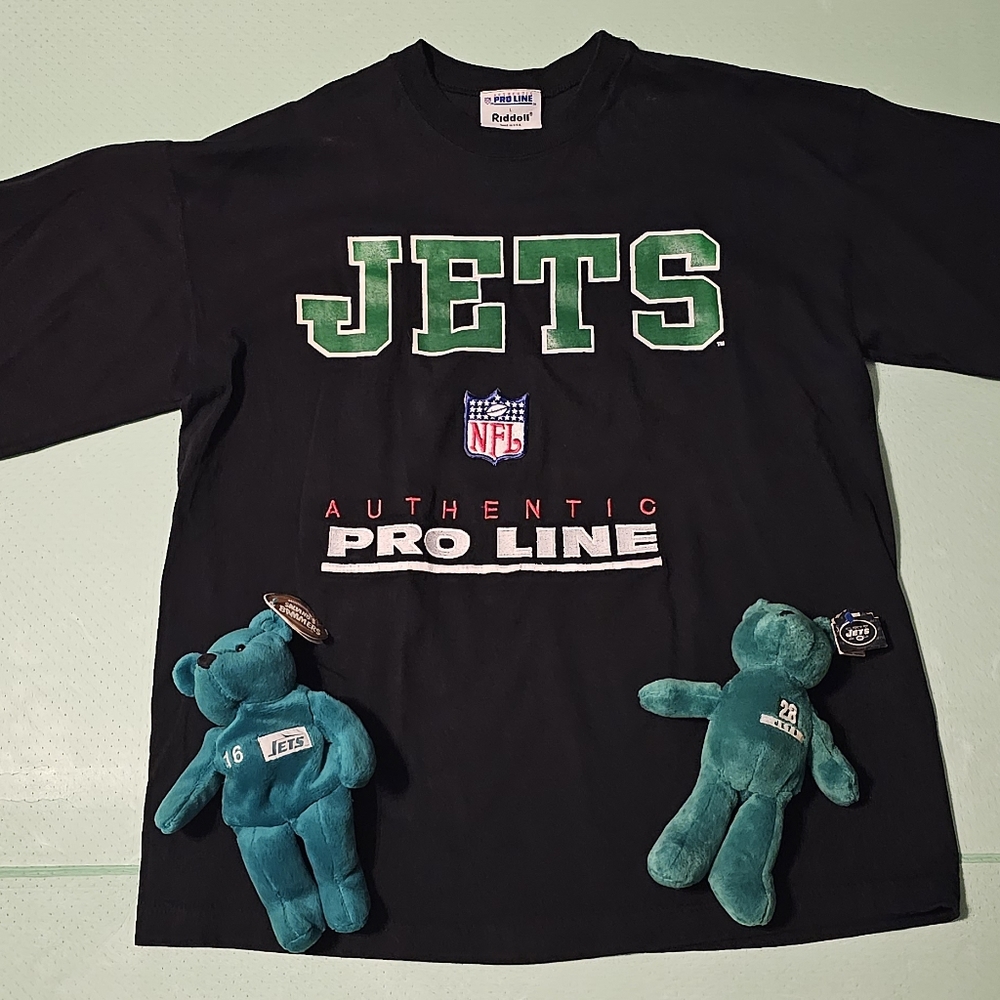 Men's NFL Jets Authentic Pro Line T shirt with two collectable bears